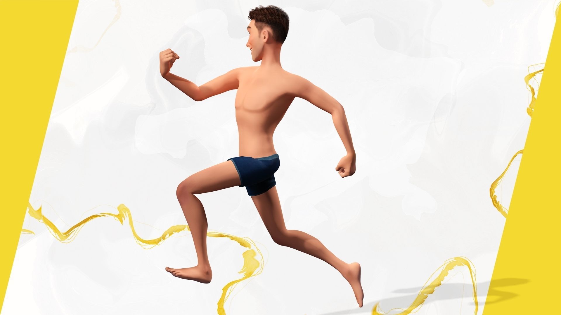 Base mesh body character of man Low-poly 3D model_14