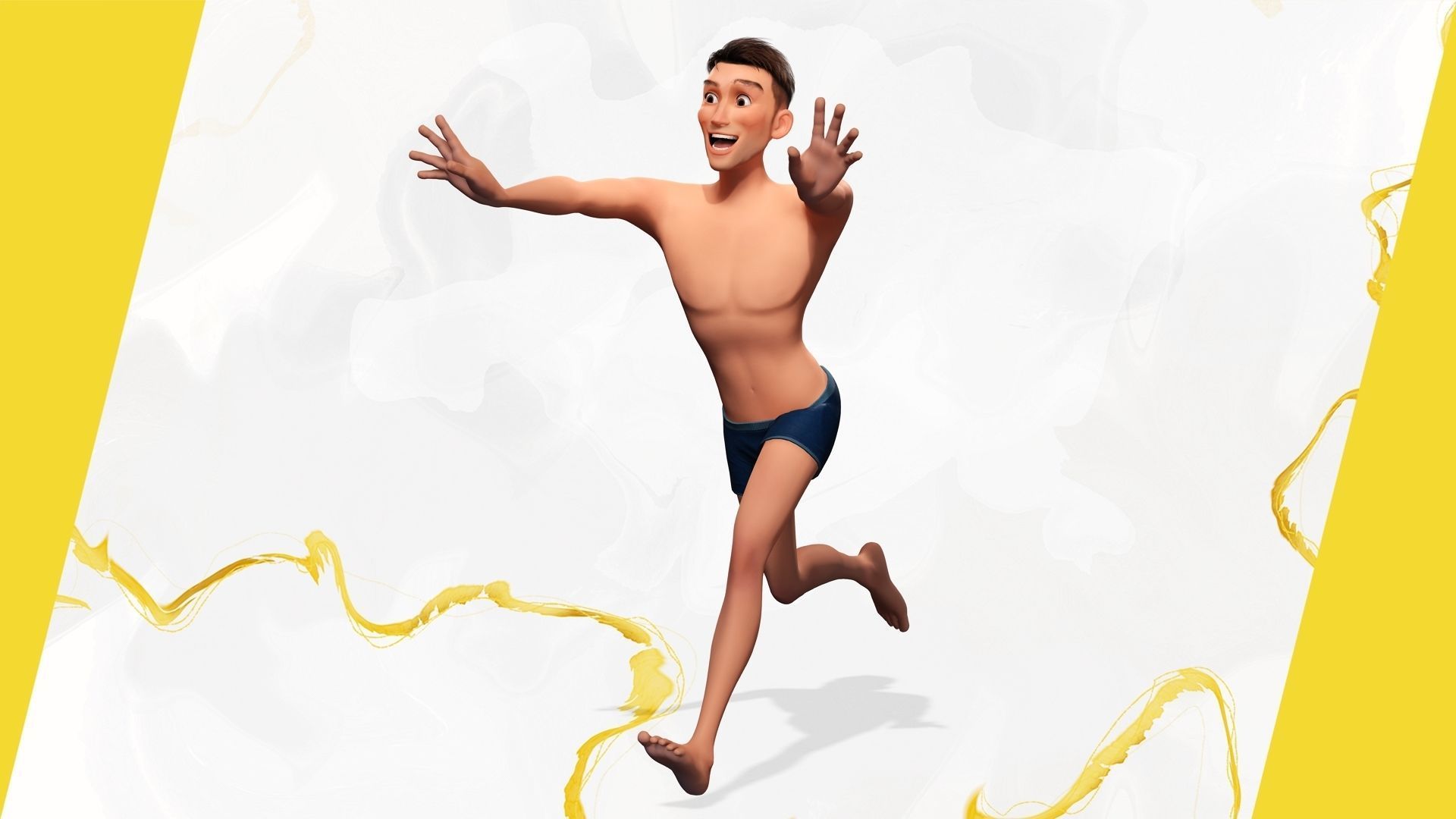 Base mesh body character of man Low-poly 3D model_11