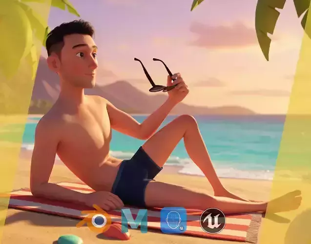 Base mesh body character of man Low-poly 3D model