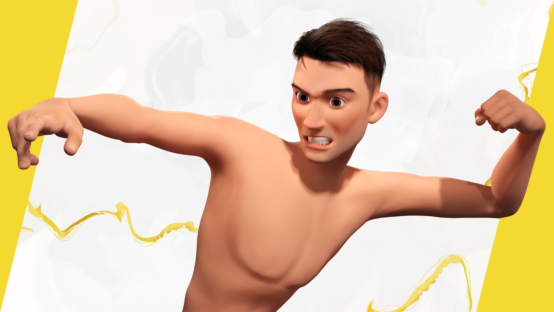 Base mesh body character of man Low-poly 3D model_1