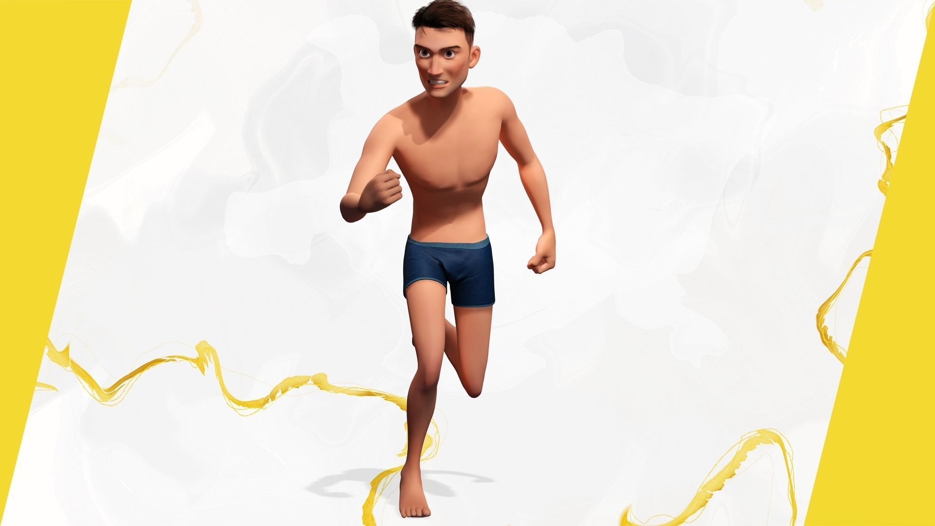 Base mesh body character of man Low-poly 3D model_13