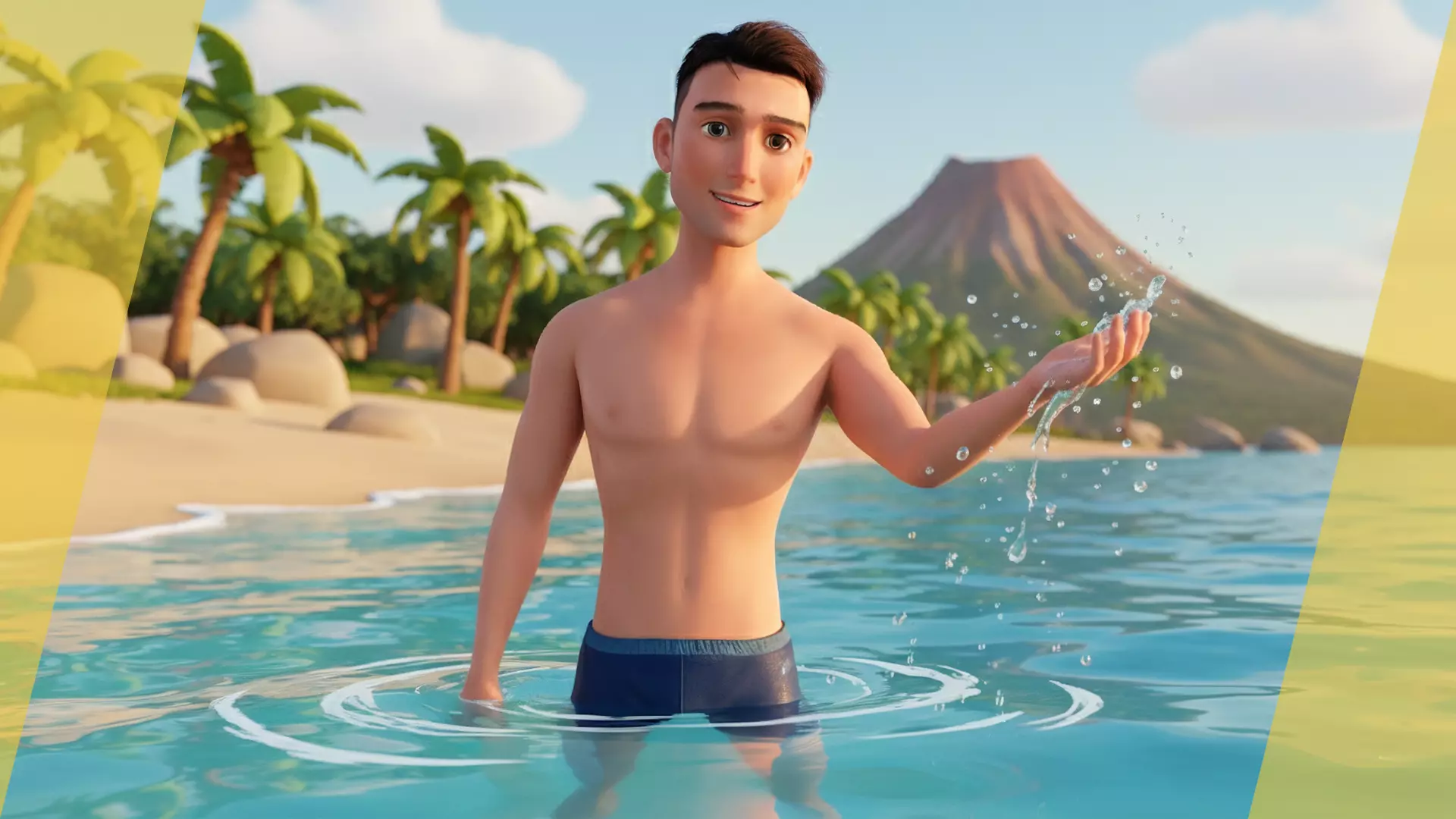 Base mesh body character of man Low-poly 3D model_4