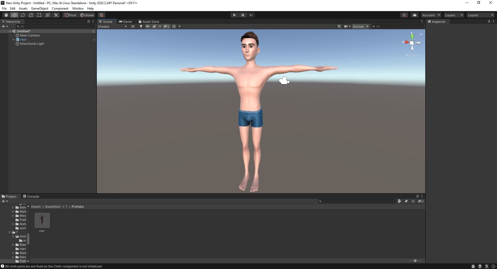 Base mesh body character of man Low-poly 3D model_37