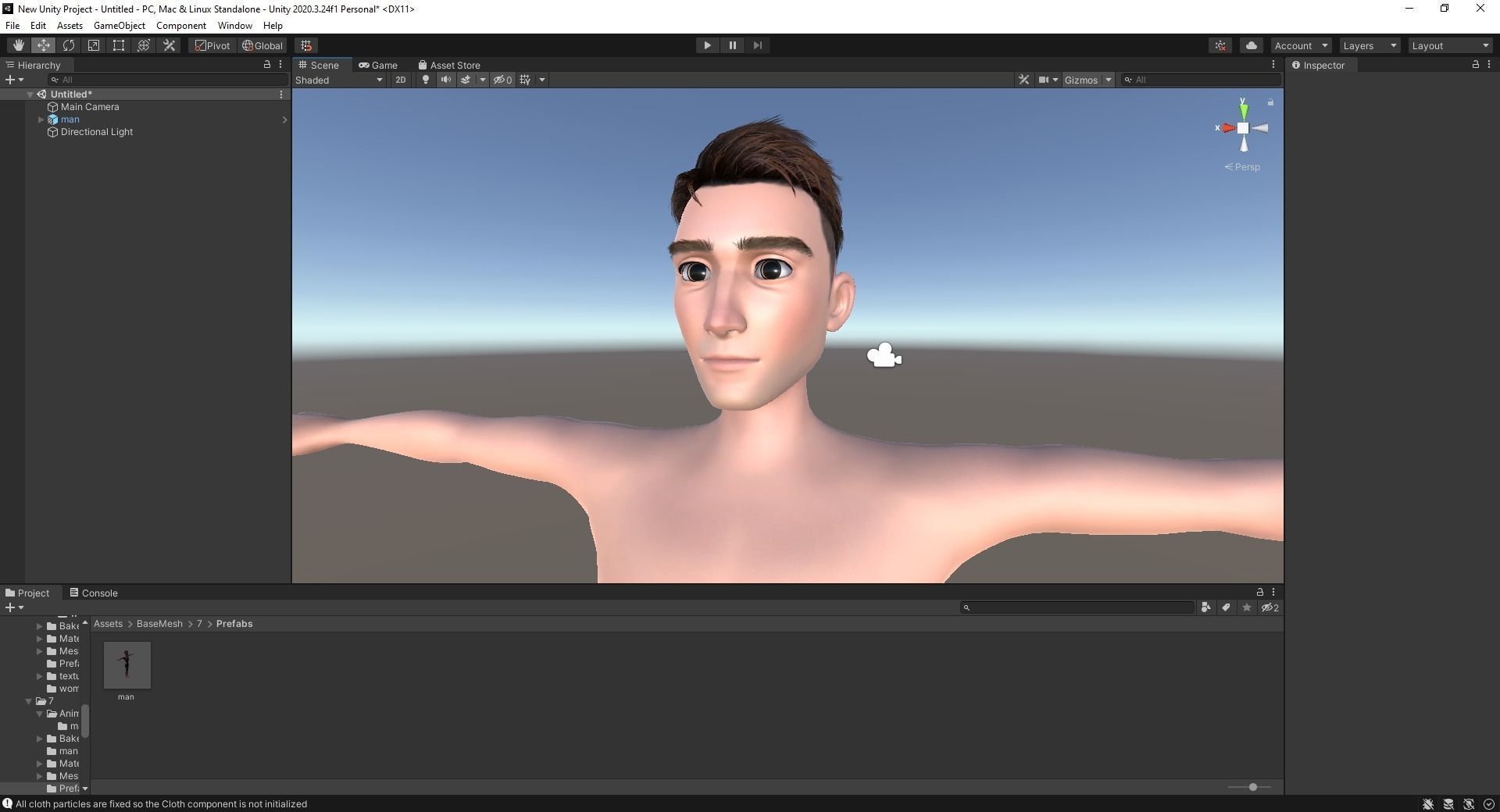 Base mesh body character of man Low-poly 3D model_36
