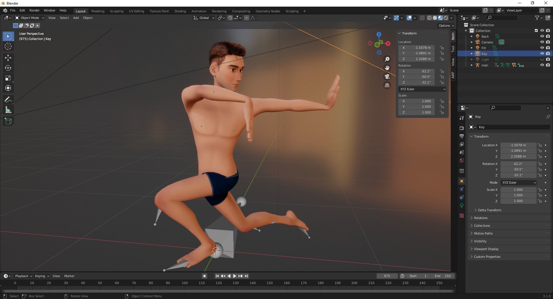 Base mesh body character of man Low-poly 3D model_24
