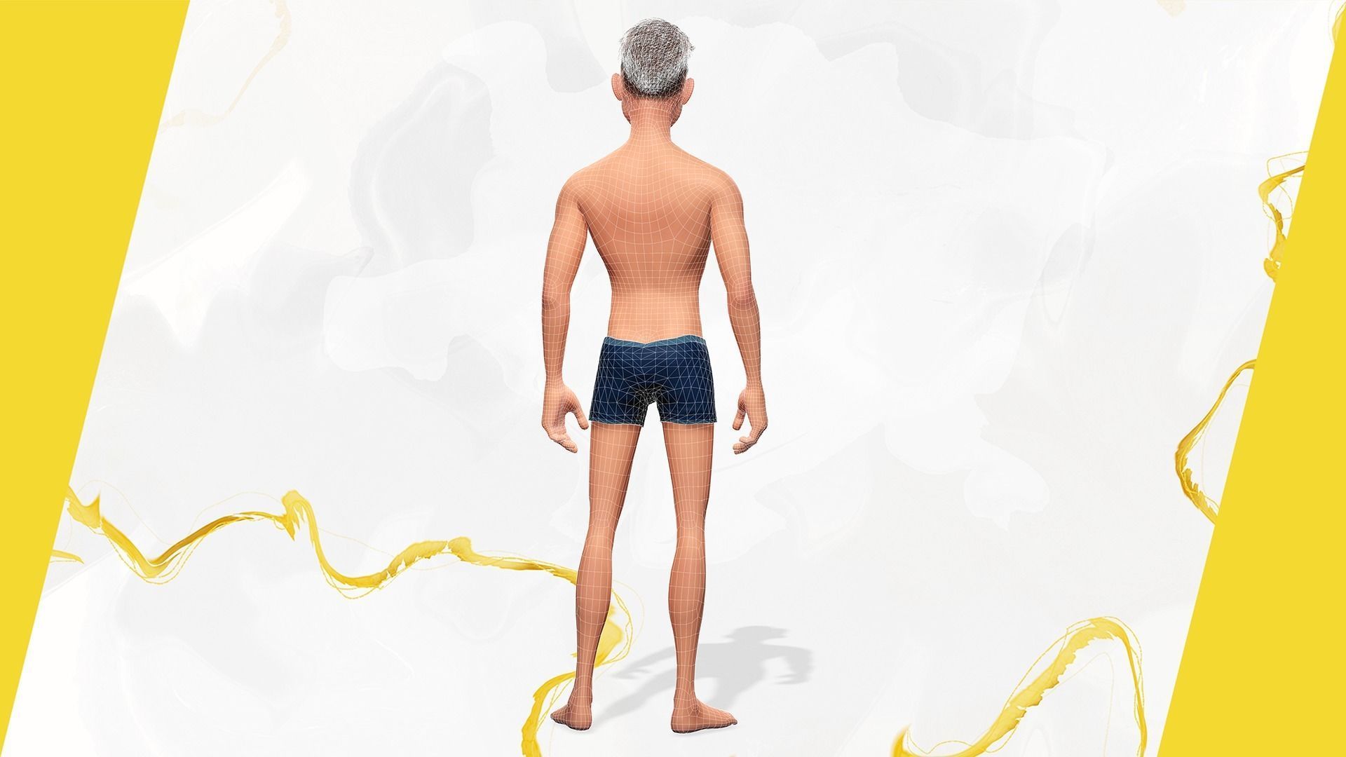 Base mesh body character of man Low-poly 3D model_41