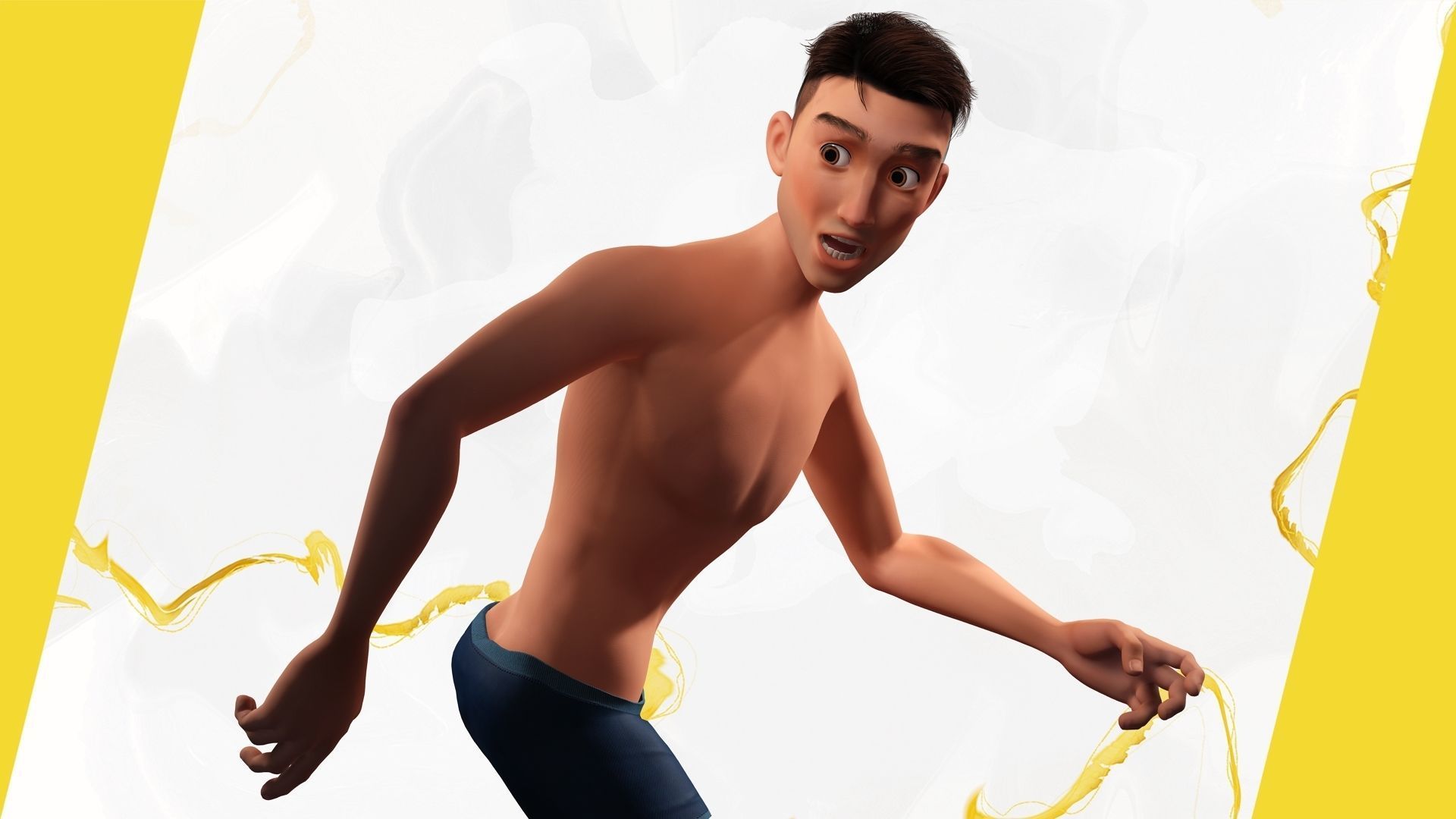 Base mesh body character of man Low-poly 3D model_19