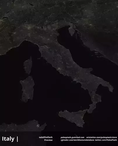 Italy  Night  High resolution Maps and masks