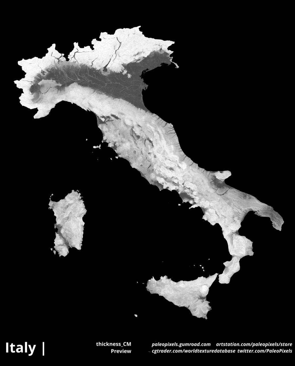Italy Occlusion Thickness Cavity Curva High res Maps and masks Texture