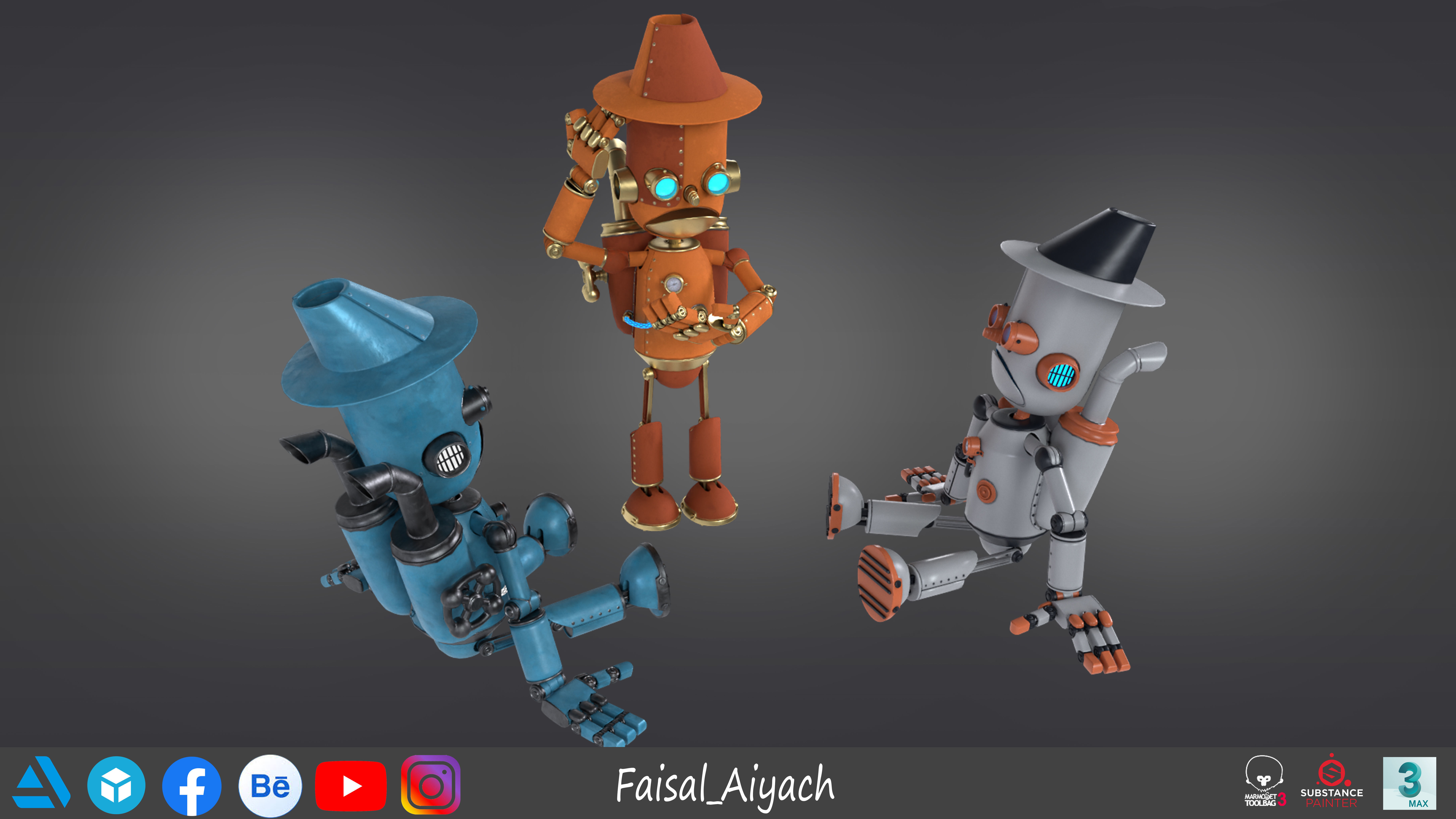 Robot Vivo 2V Low-poly 3D model_4