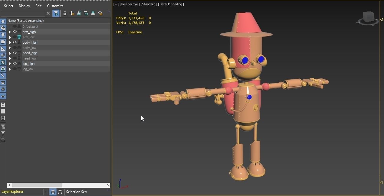 Robot Vivo 2V Low-poly 3D model_5