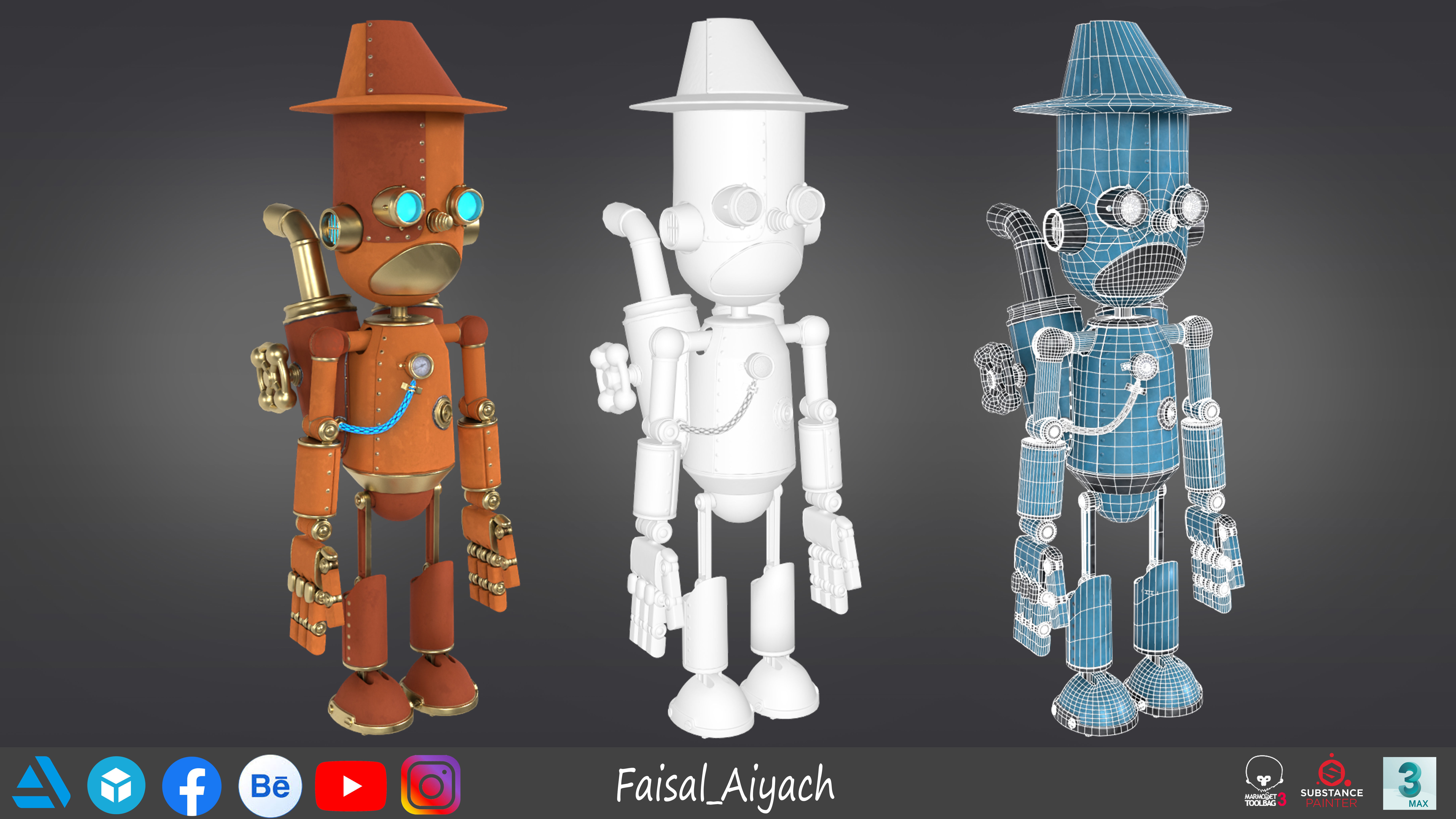 Robot Vivo 2V Low-poly 3D model_3