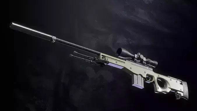 SR 96 P Sniper Rifle Low-poly 3D model