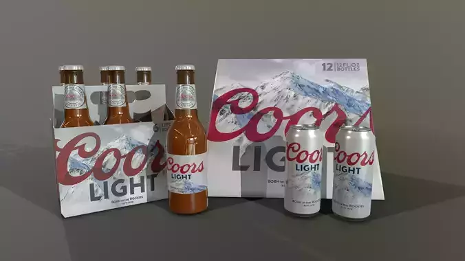 Coors Light Beer Low-poly 3D model