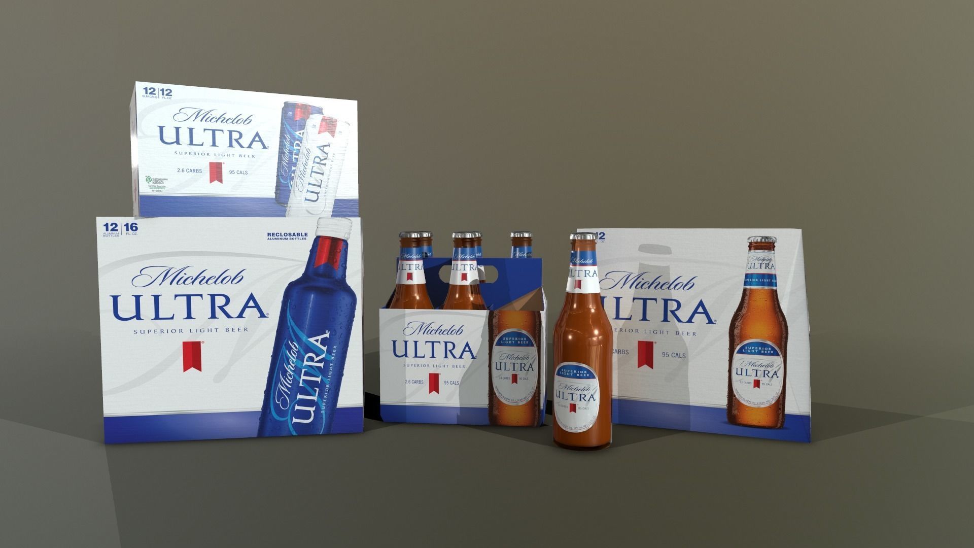 Michelob Beer Low-poly 3D model_2