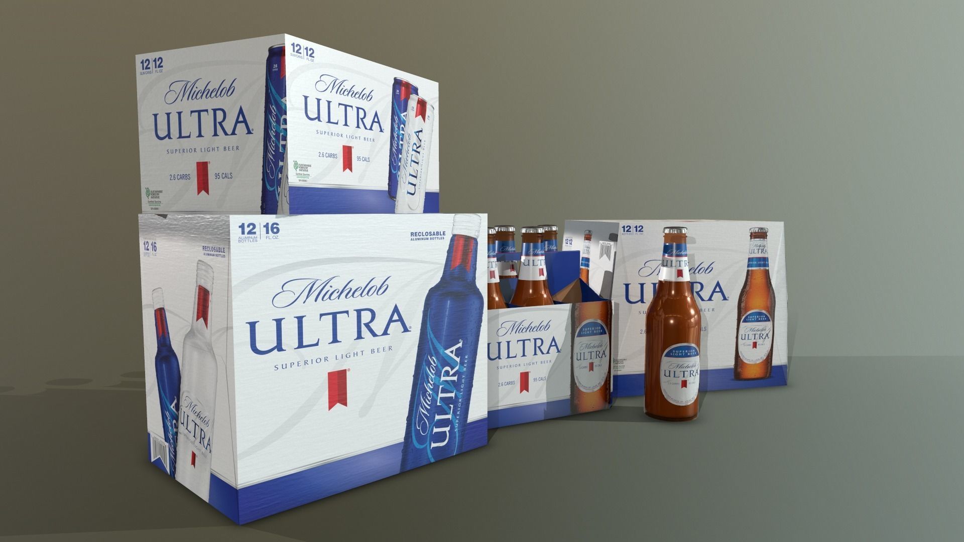 Michelob Beer Low-poly 3D model_3