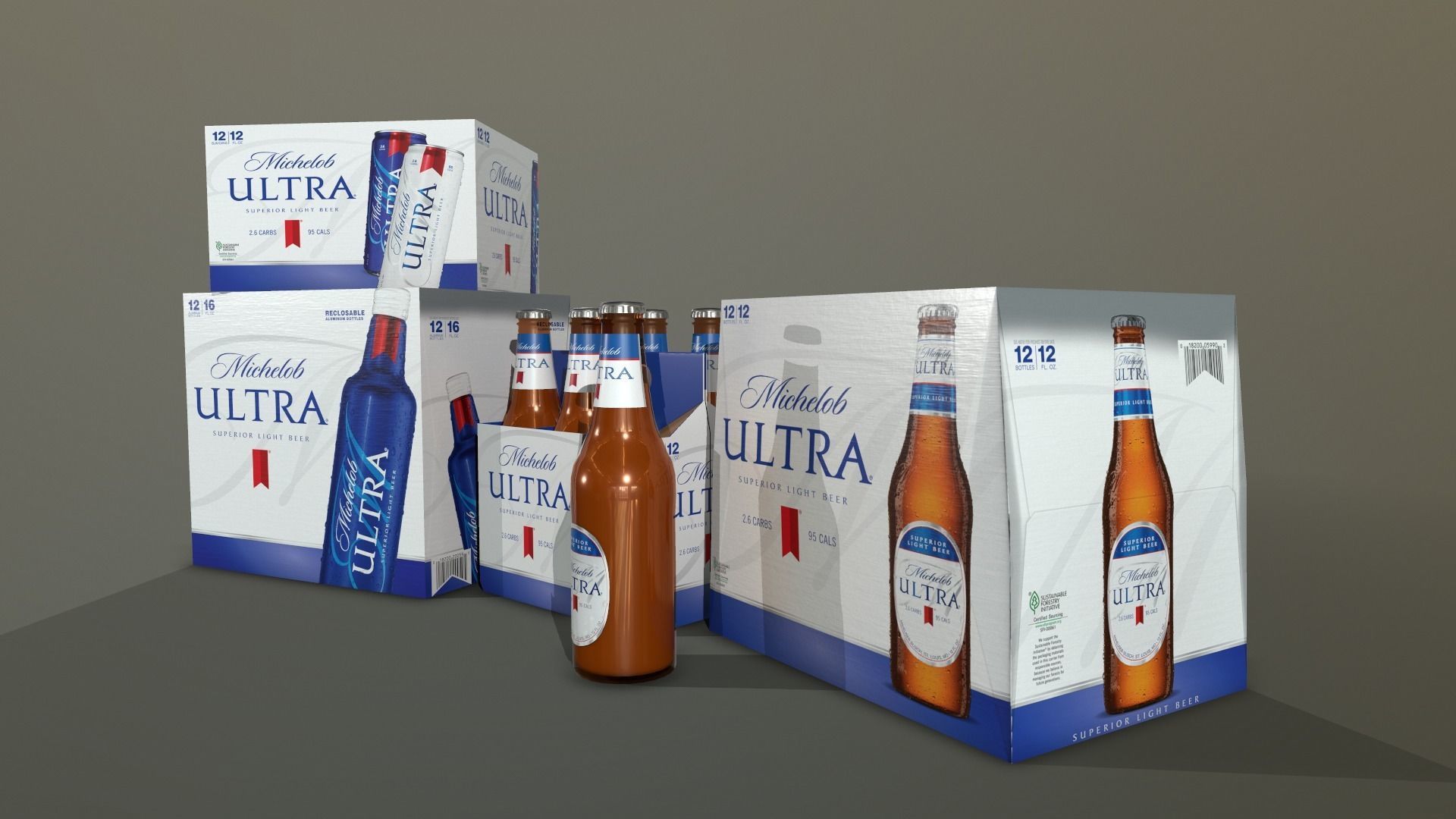 Michelob Beer Low-poly 3D model_4