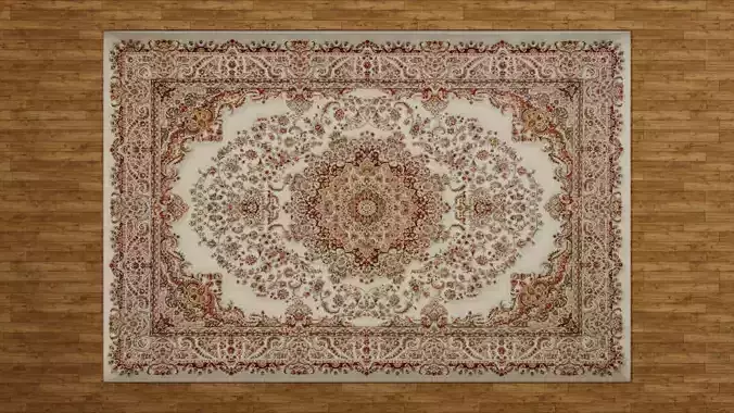 Carpet made of silk fabric in oriental style for interior
