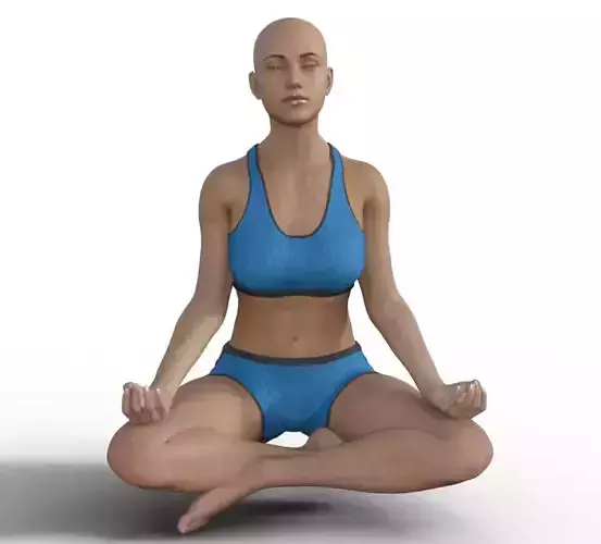 woman yoga lotus position 3D print model