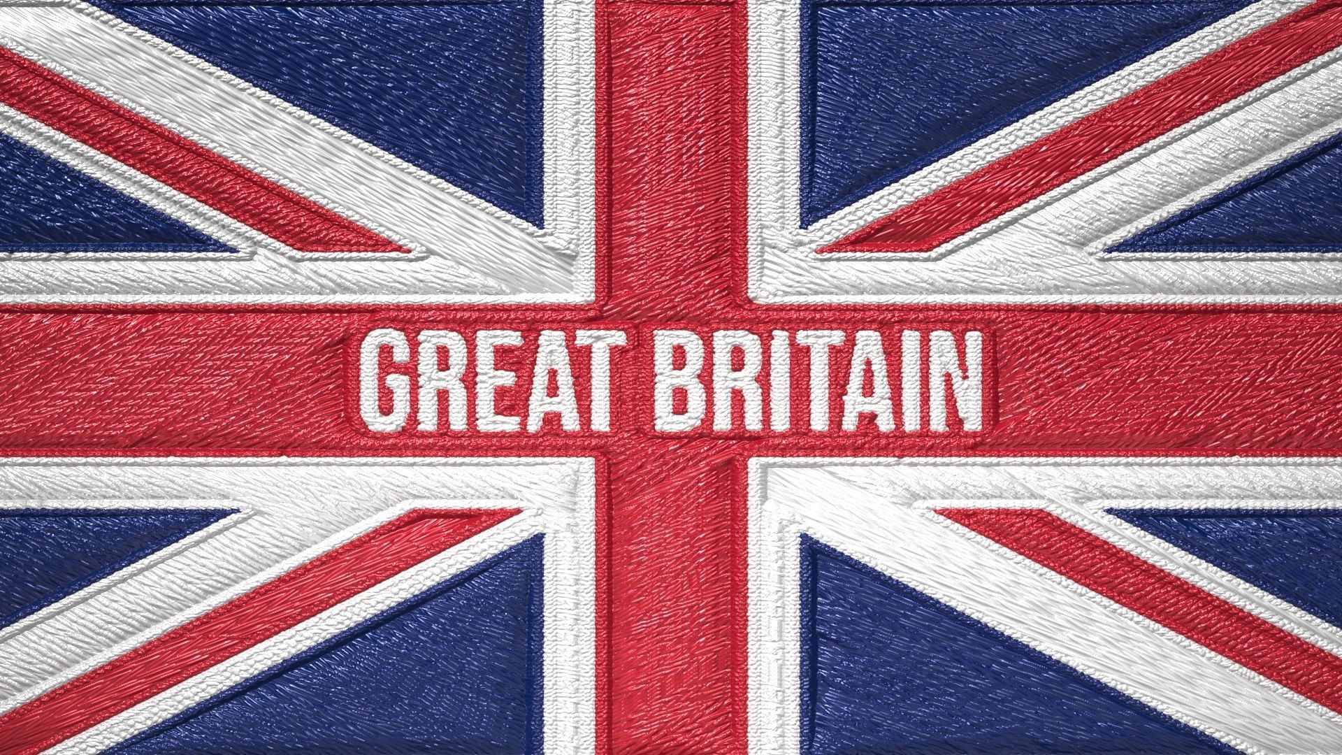 Union Jack Embroidered Flag 6 different versions Low-poly 3D model_3