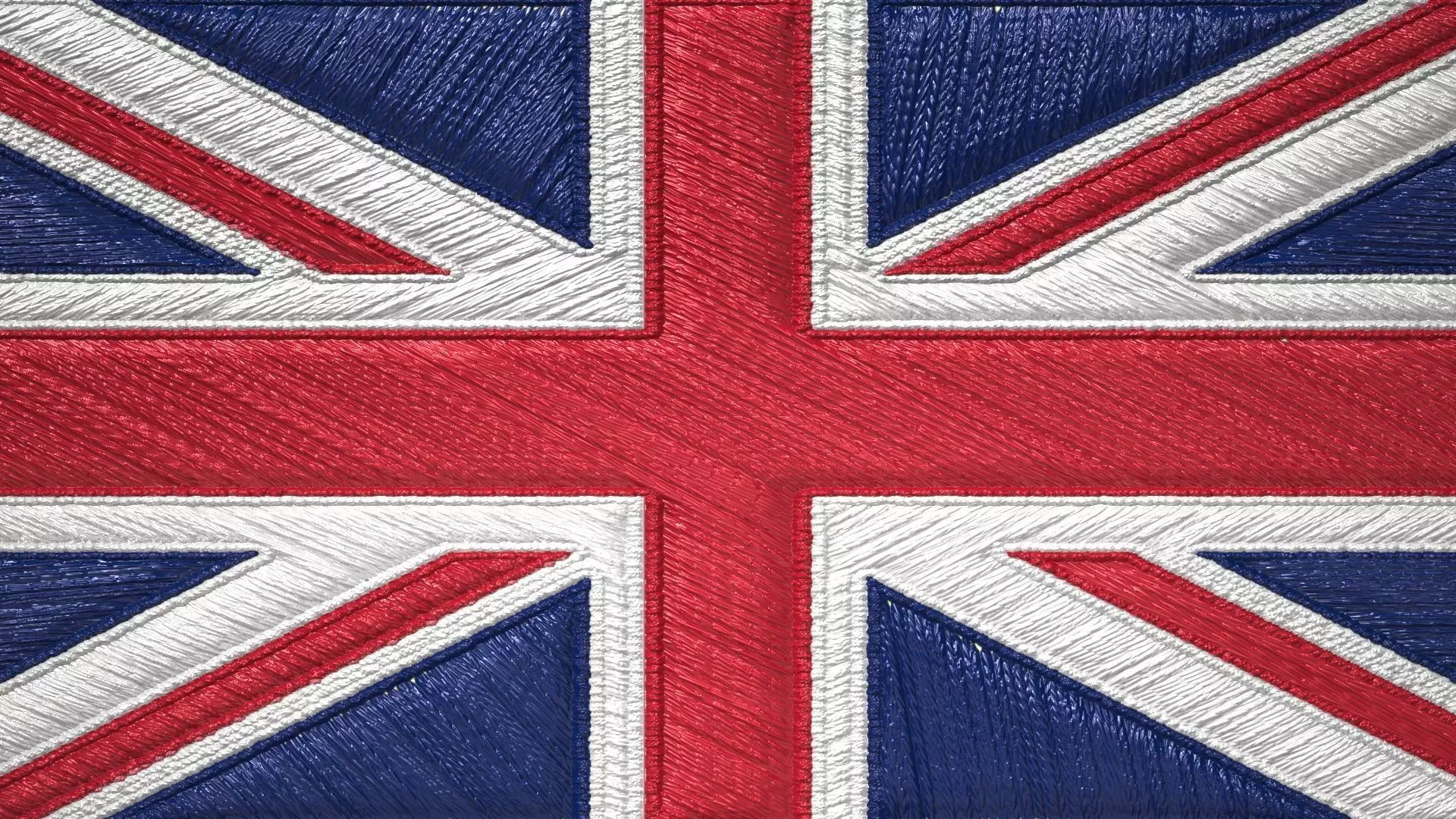 Union Jack Embroidered Flag 6 different versions Low-poly 3D model_0