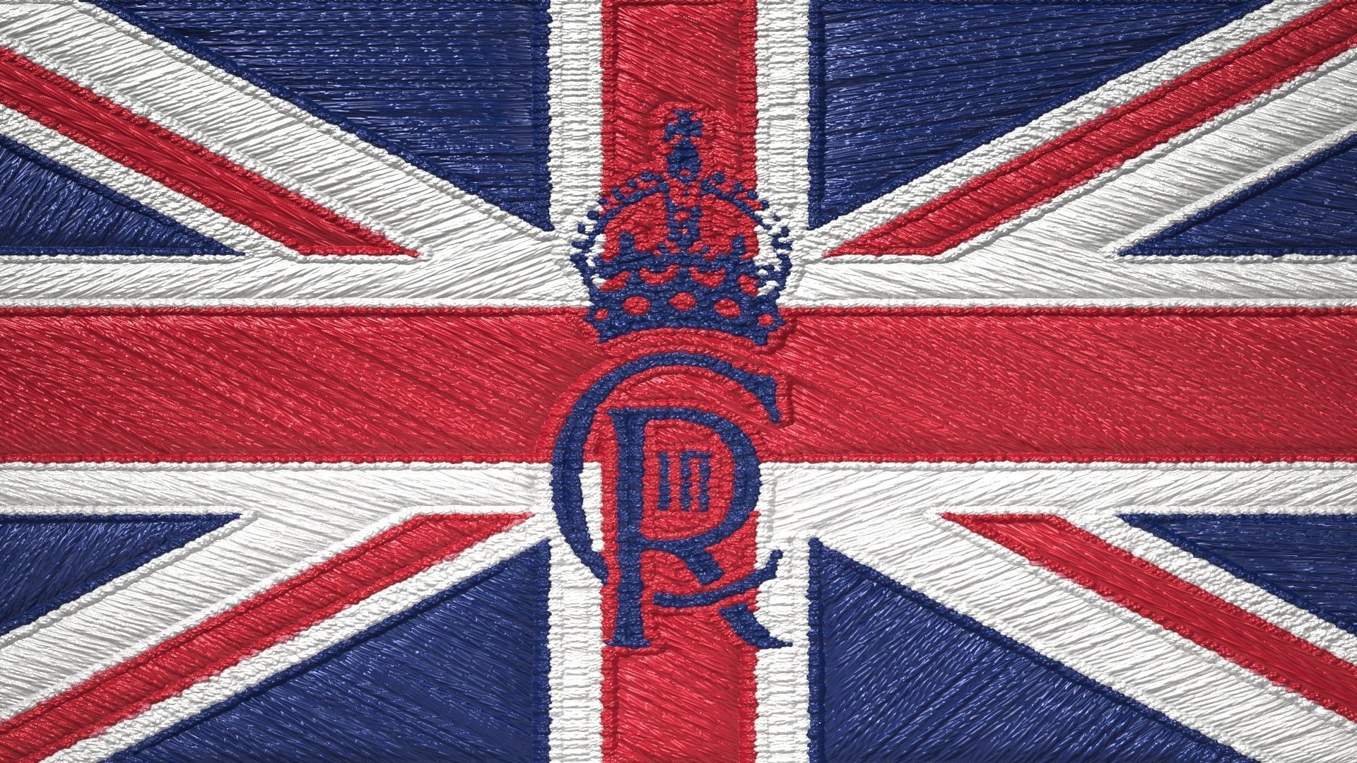 Union Jack Embroidered Flag 6 different versions Low-poly 3D model_1