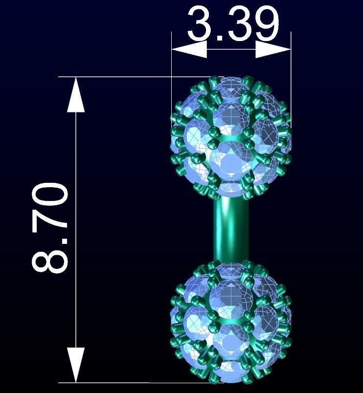 Diamond earring piercing 3D print model_4