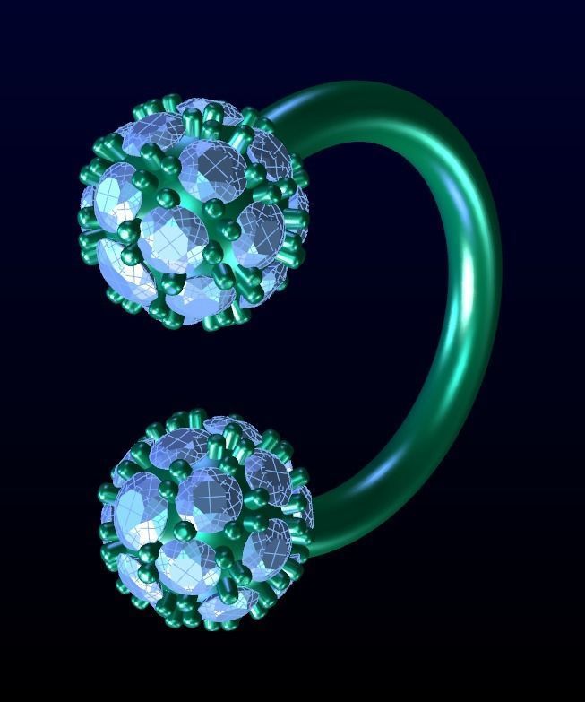 Diamond earring piercing 3D print model_6