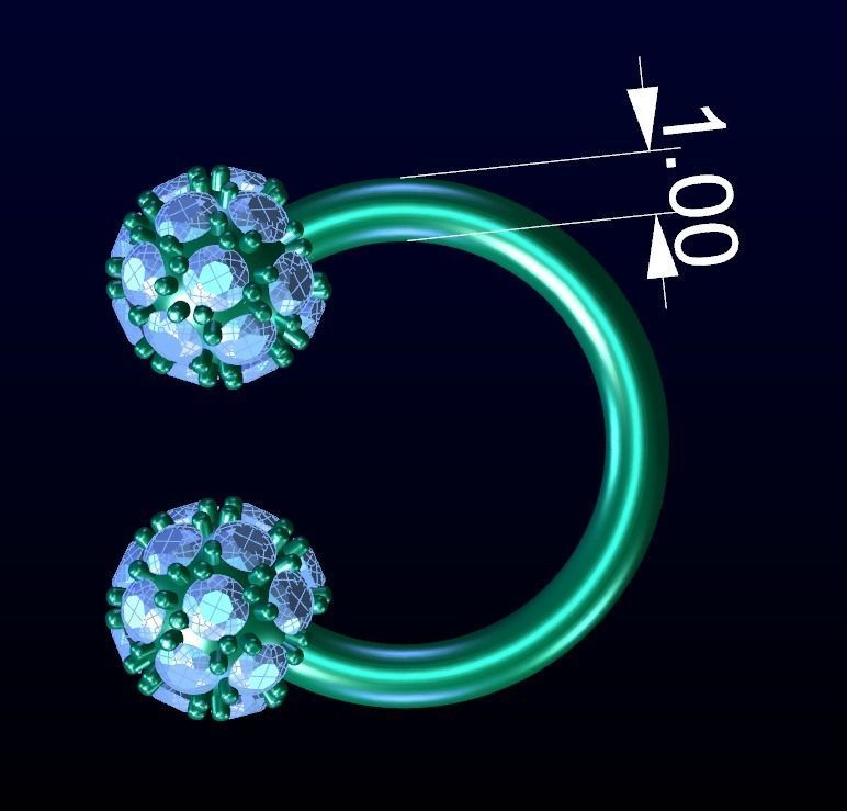 Diamond earring piercing 3D print model_5