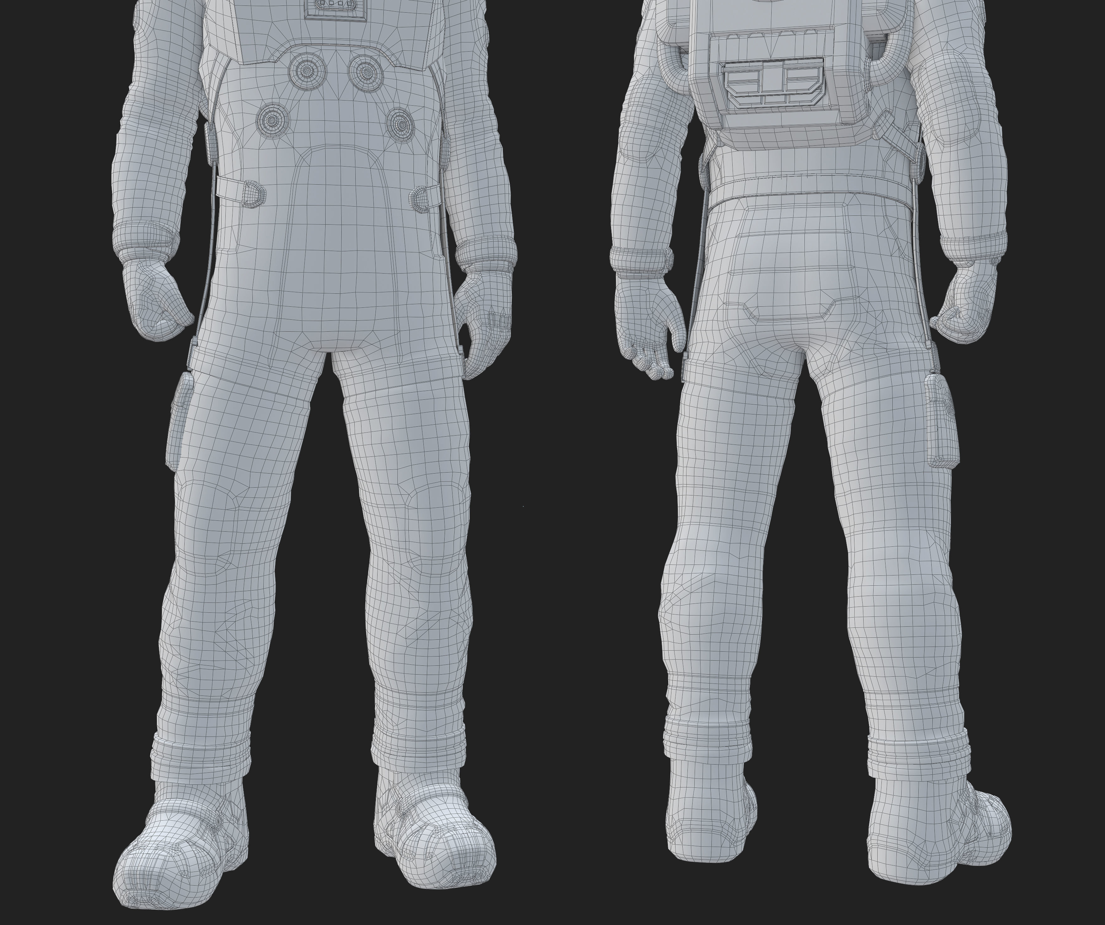 Sci-Fi Astronaut Low-Poly Game Character Low-poly 3D model_13