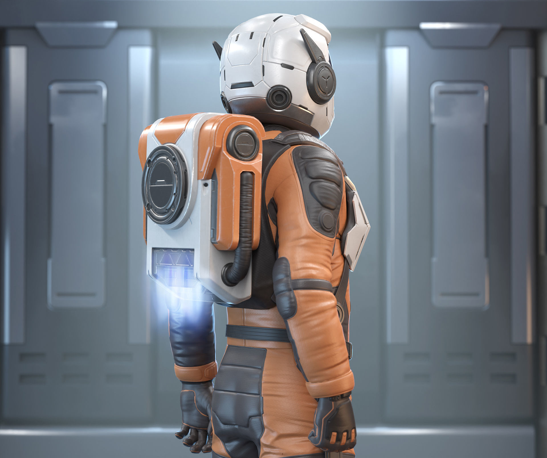 Sci-Fi Astronaut Low-Poly Game Character Low-poly 3D model_2