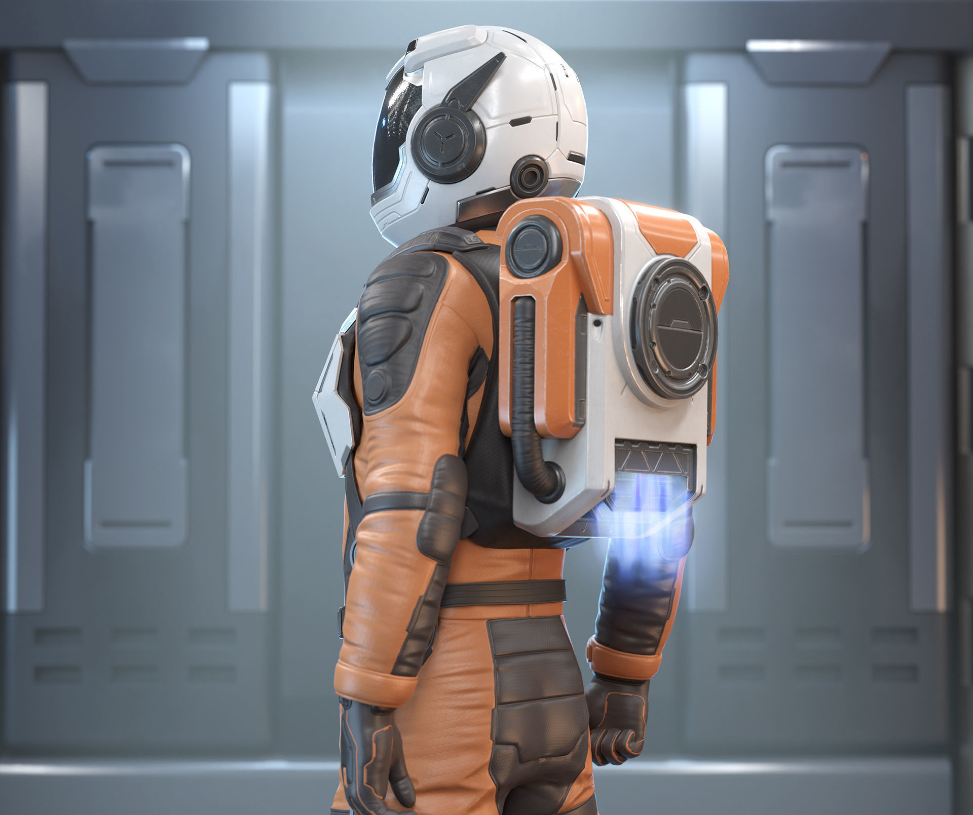 Sci-Fi Astronaut Low-Poly Game Character Low-poly 3D model_4