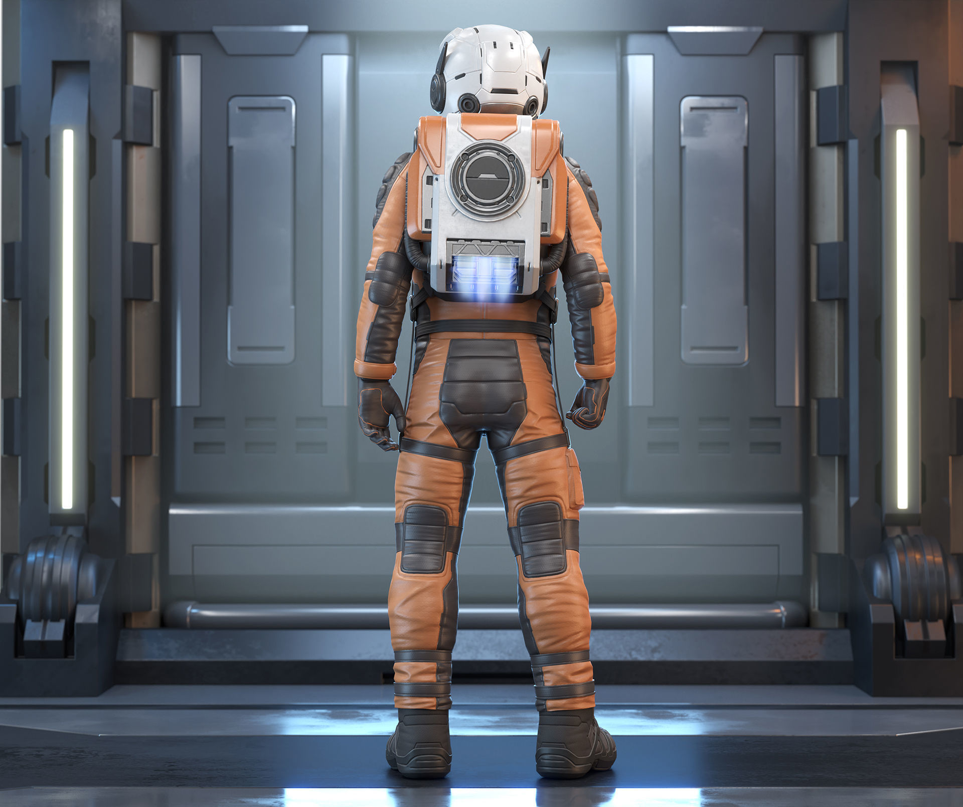 Sci-Fi Astronaut Low-Poly Game Character Low-poly 3D model_10