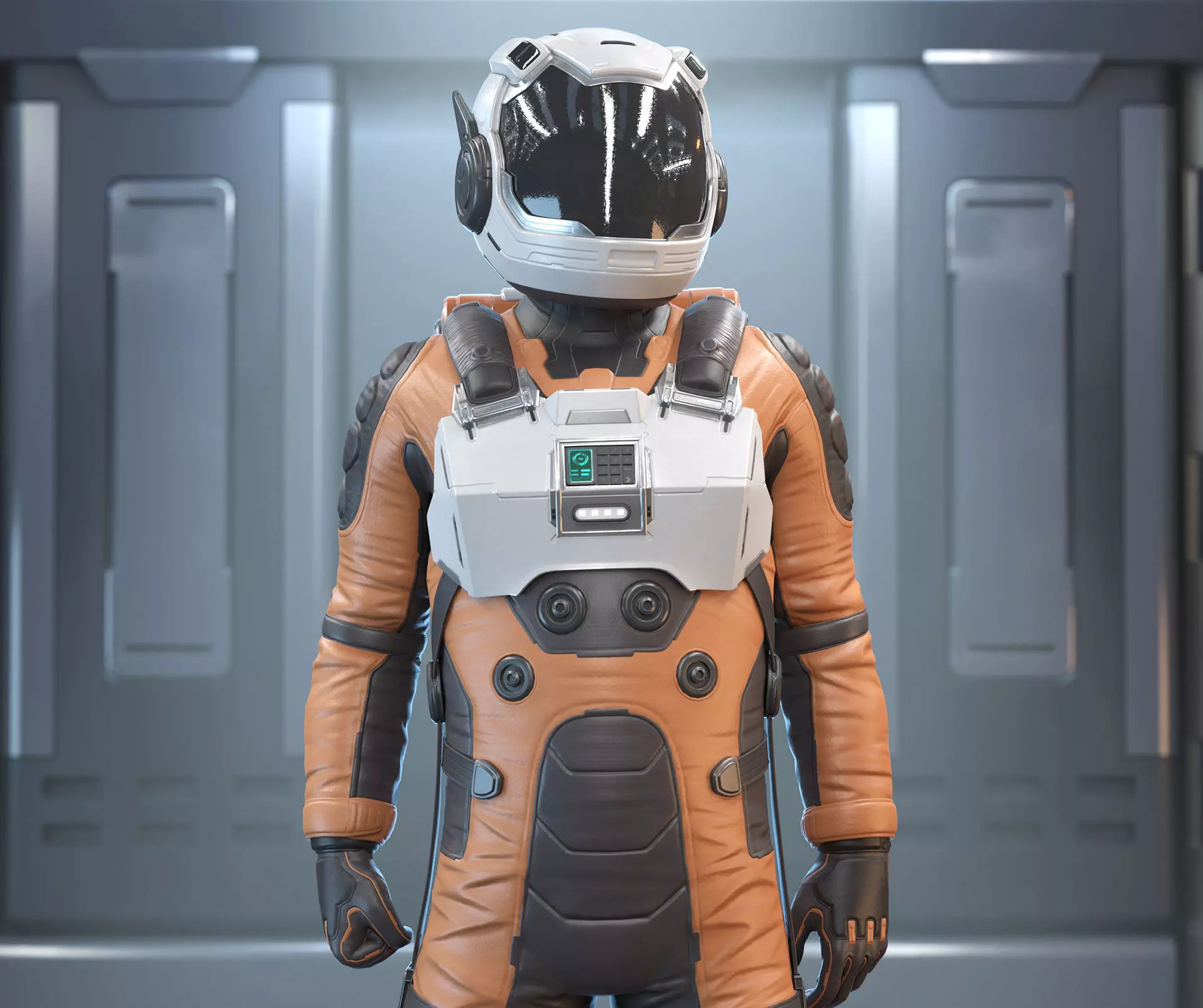Sci-Fi Astronaut Low-Poly Game Character Low-poly 3D model_0