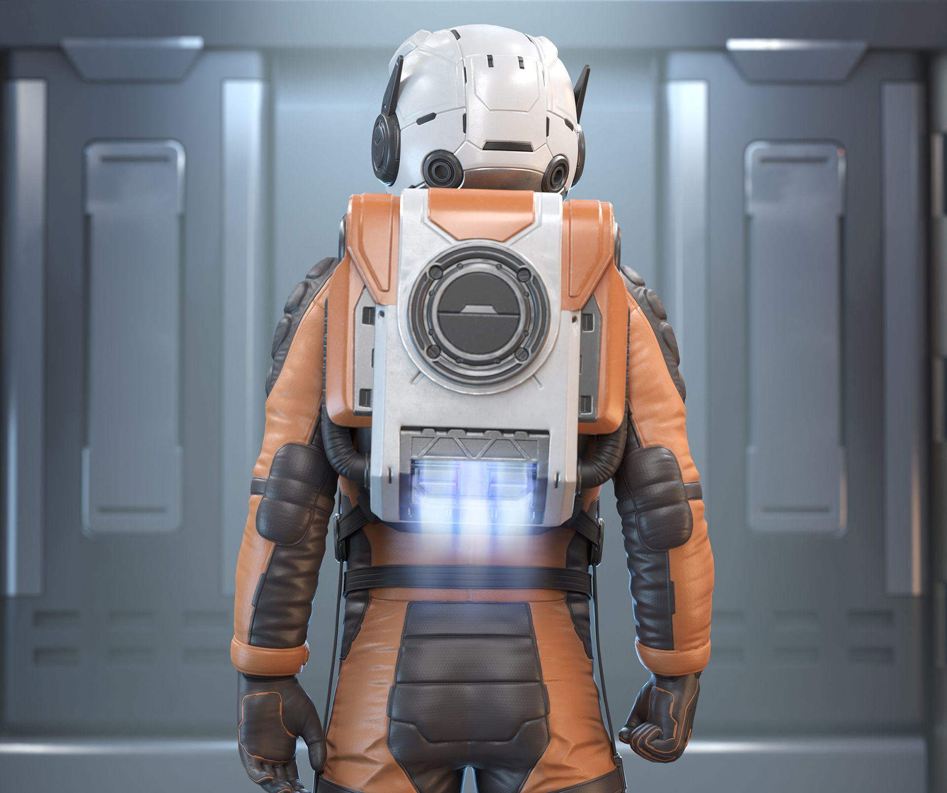 Sci-Fi Astronaut Low-Poly Game Character Low-poly 3D model_3