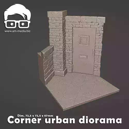 DIORAMA BASE MODERN URBAN CORNER 1-35 SCALE MINIATURE SCENERY  3D print model