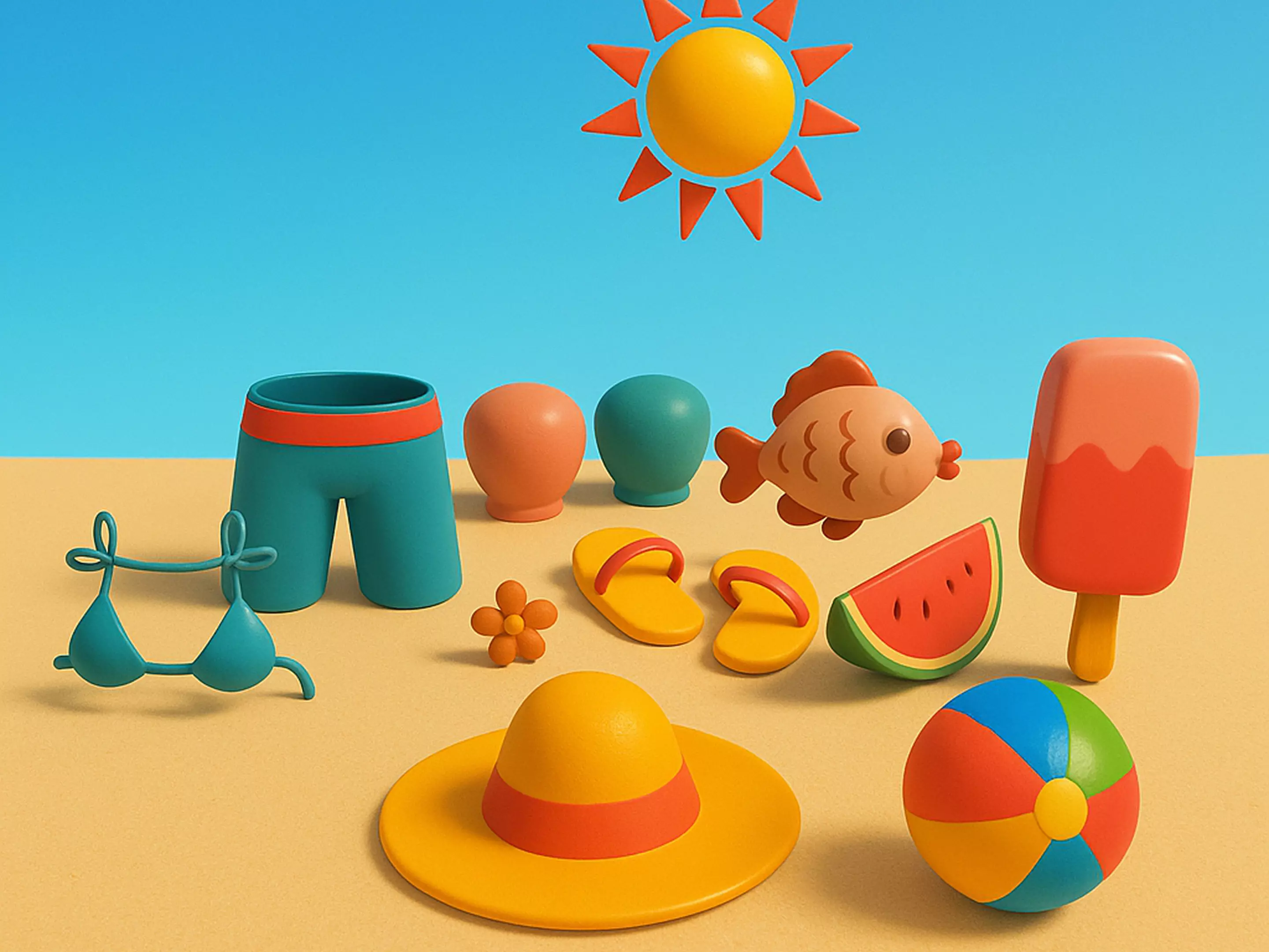 Summer Collection v001  Low-poly 3D model_0