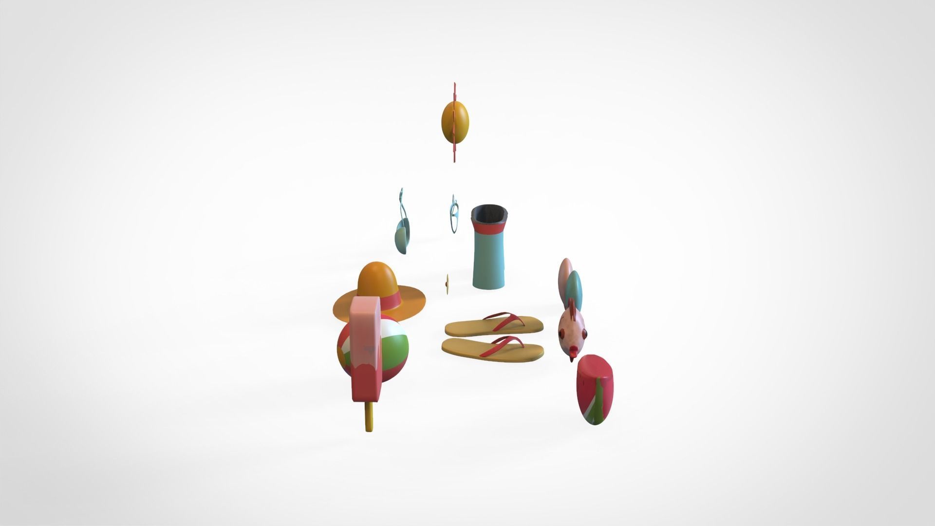 Summer Collection v001  Low-poly 3D model_7