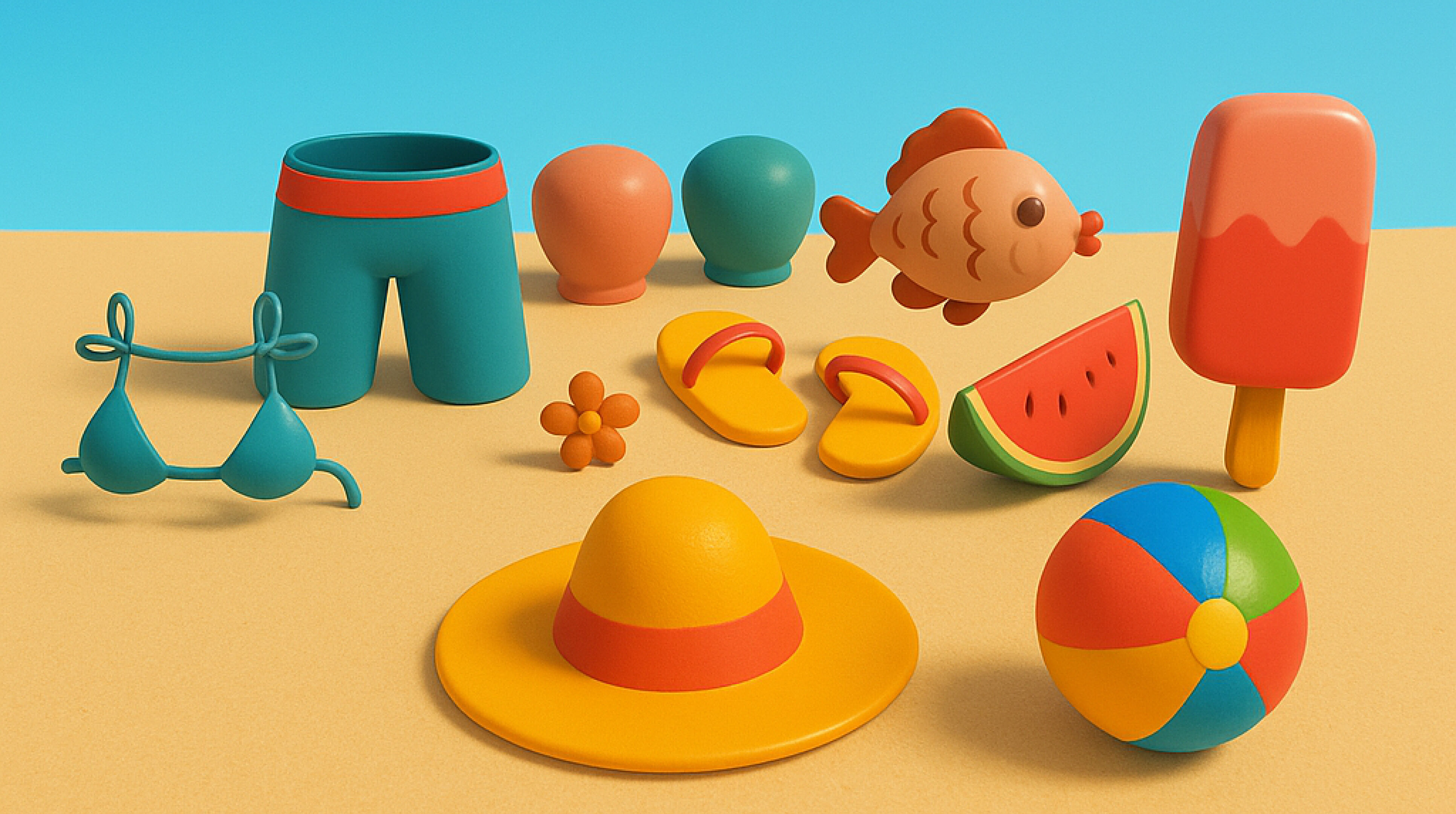 Summer Collection v001  Low-poly 3D model_1
