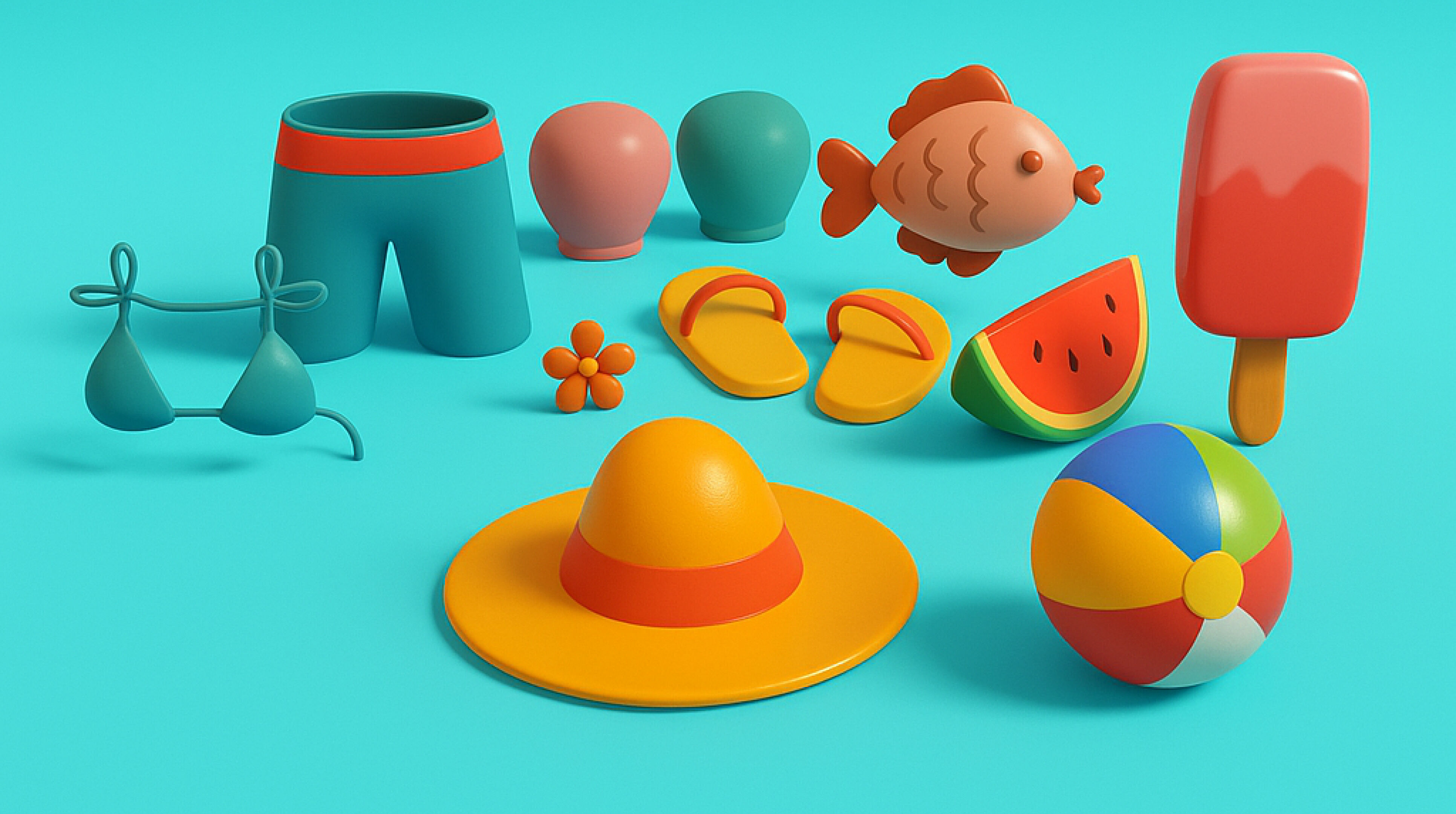 Summer Collection v001  Low-poly 3D model_2