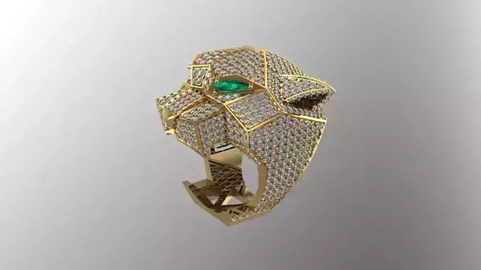 Tiger Leopard Ring men model 3D print model 3D print model