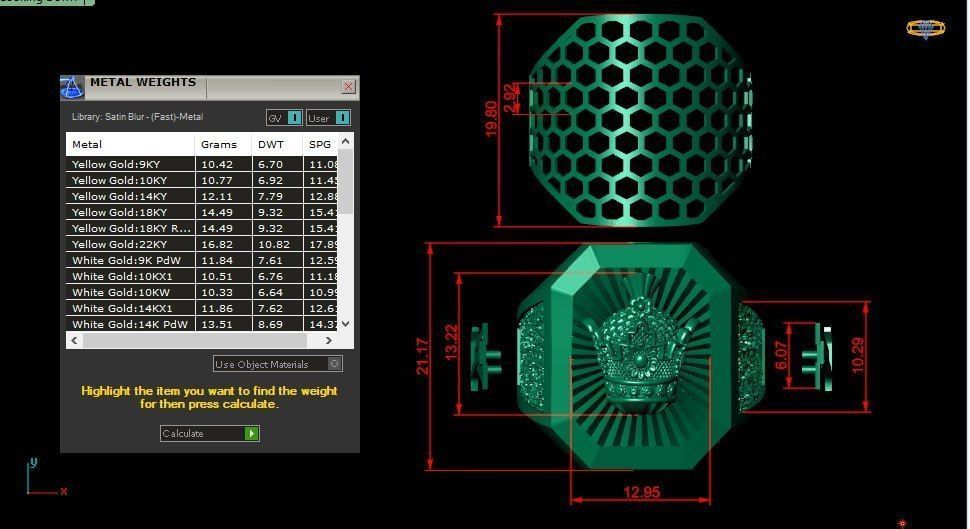 Louis vuitton with Crown men ring 3D print model_6