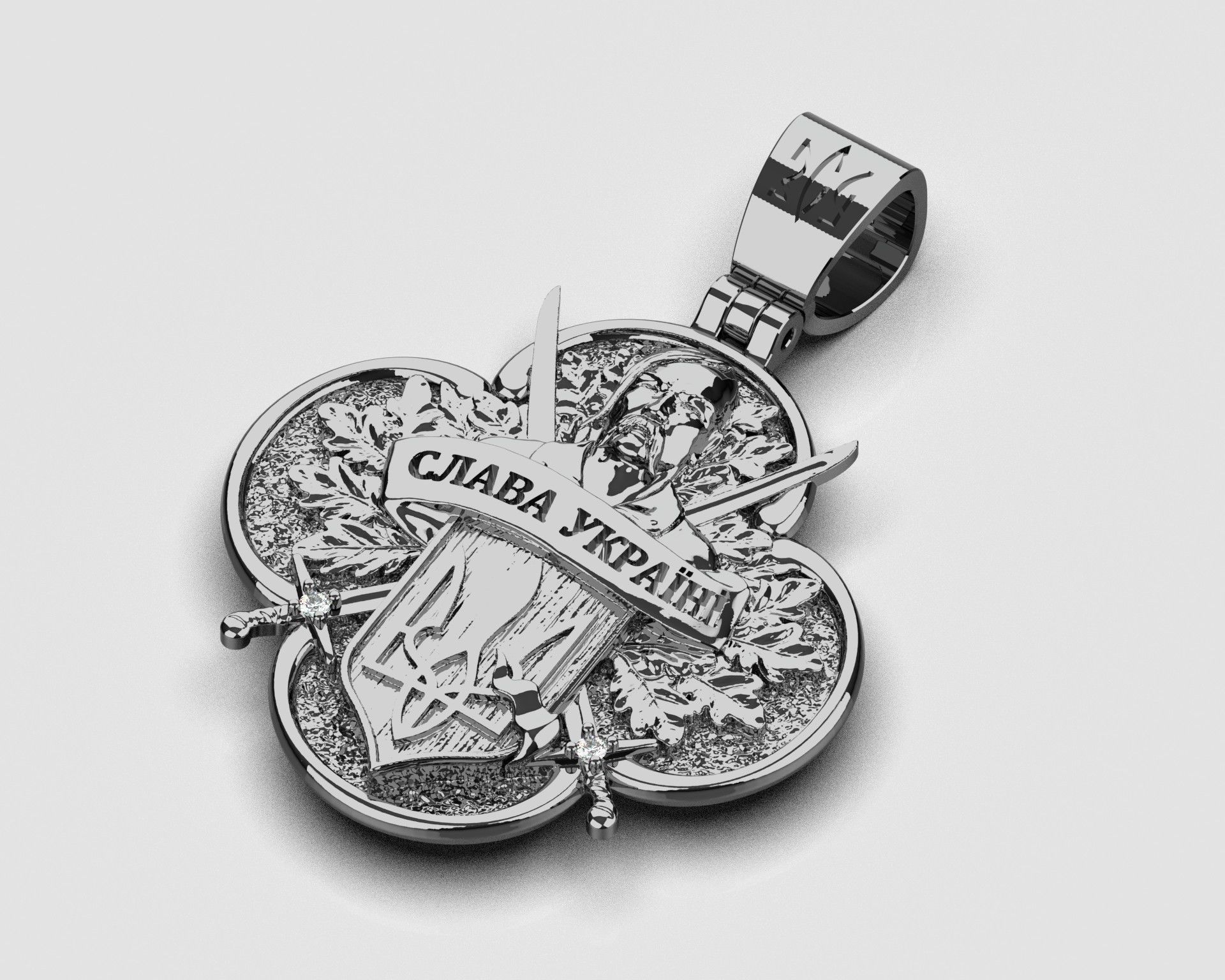   pendant Ukraine 3D print model_1
