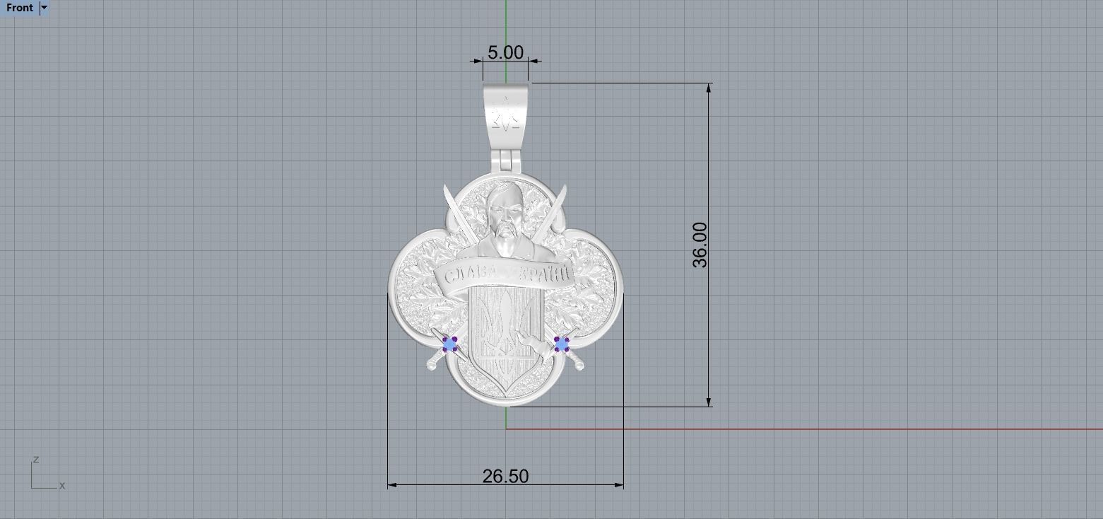   pendant Ukraine 3D print model_14