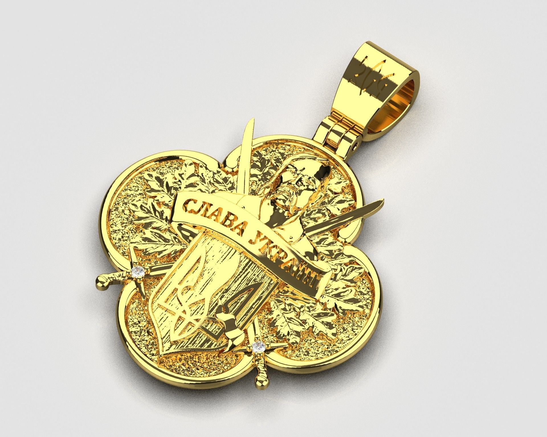   pendant Ukraine 3D print model_13