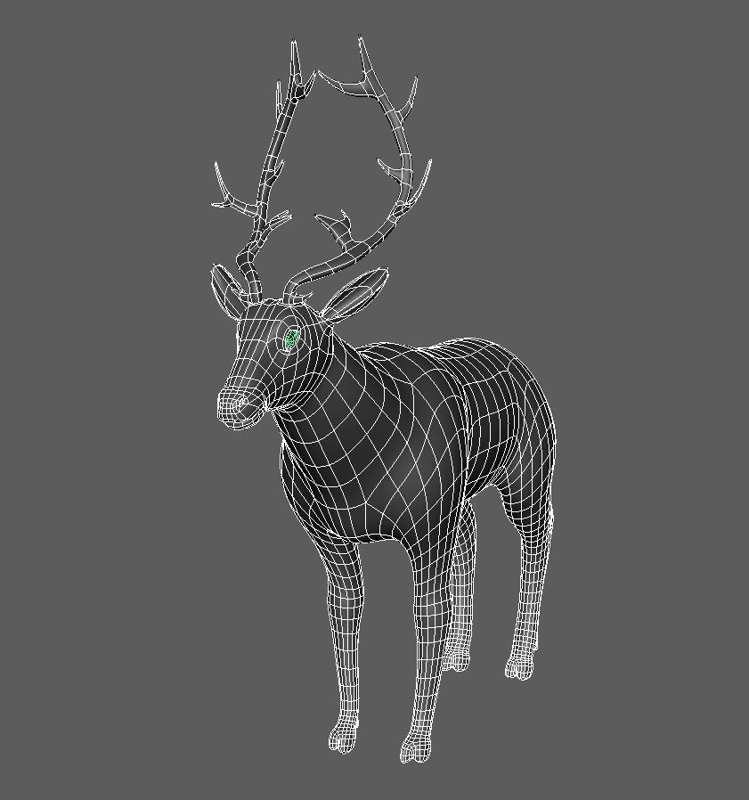 Deer Low Poly Animal Low-poly 3D model_4