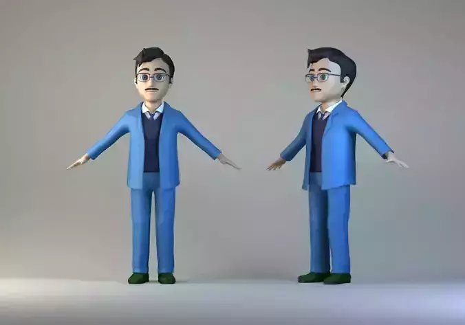 Cartoon boss bearded man suit man businessman male