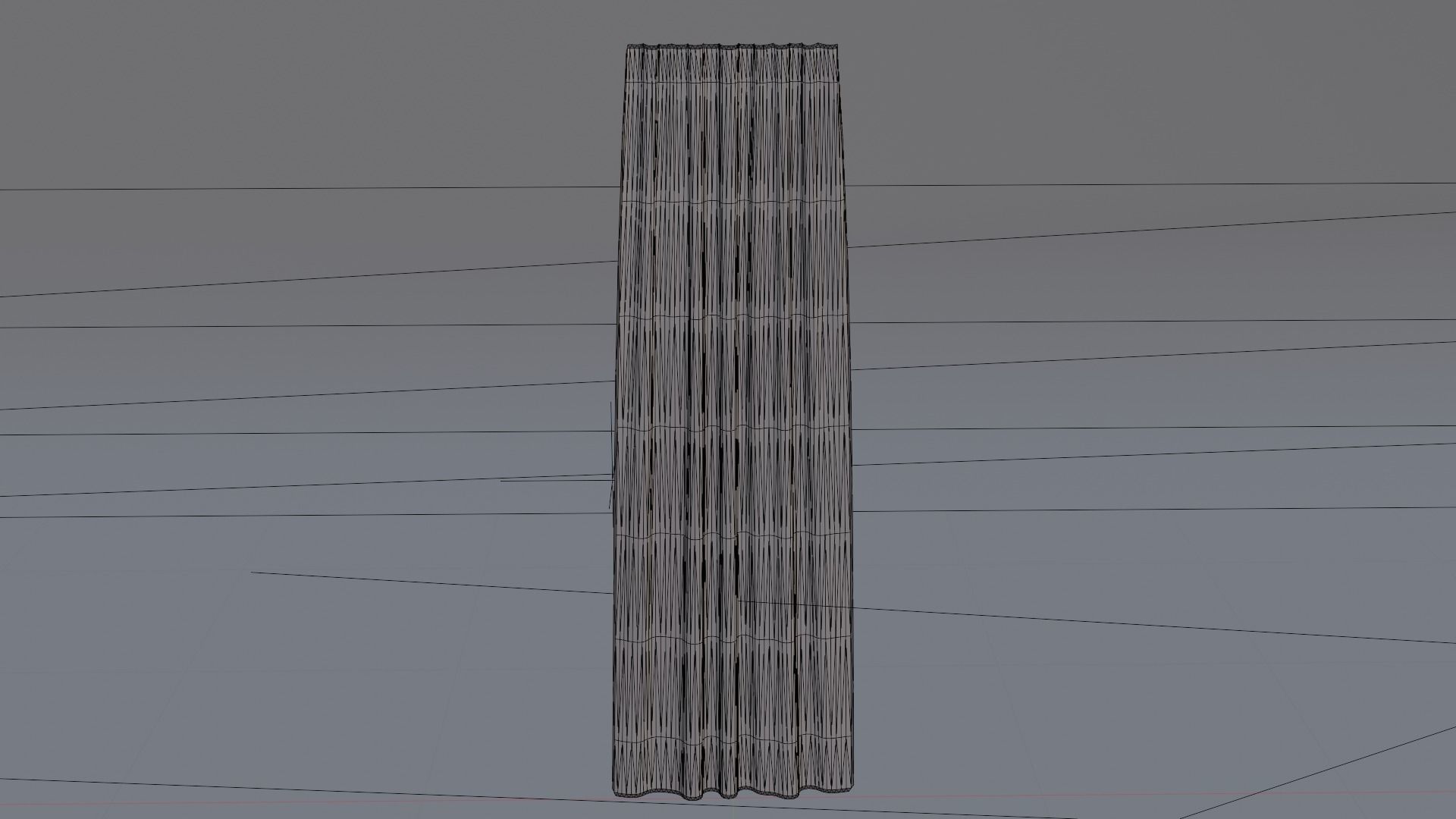 Curtains Low-poly 3D model_2