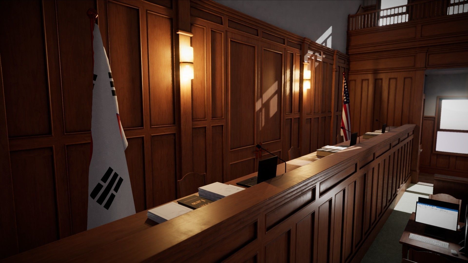 Courtroom - Environment For Crime Noir and Adventure Low-poly 3D model_15