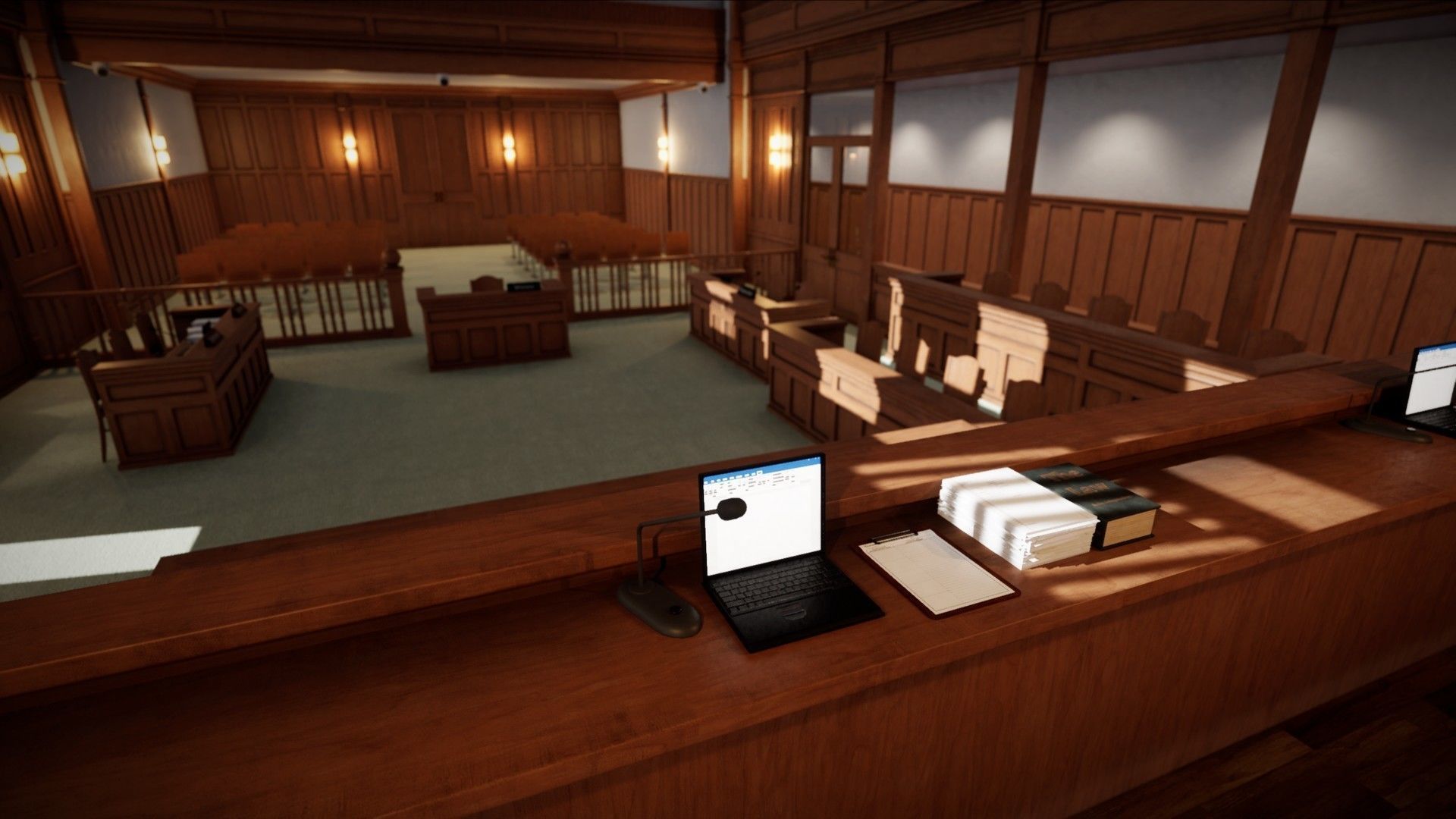 Courtroom - Environment For Crime Noir and Adventure Low-poly 3D model_3
